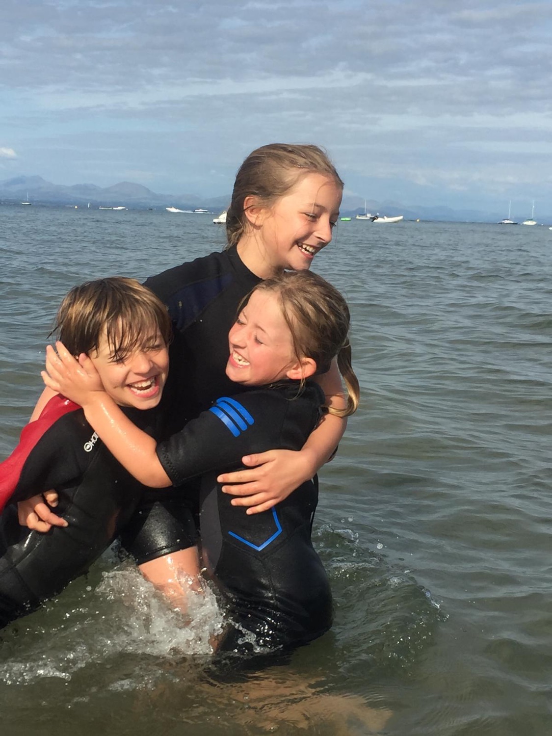 Rosie and her siblings in the sea