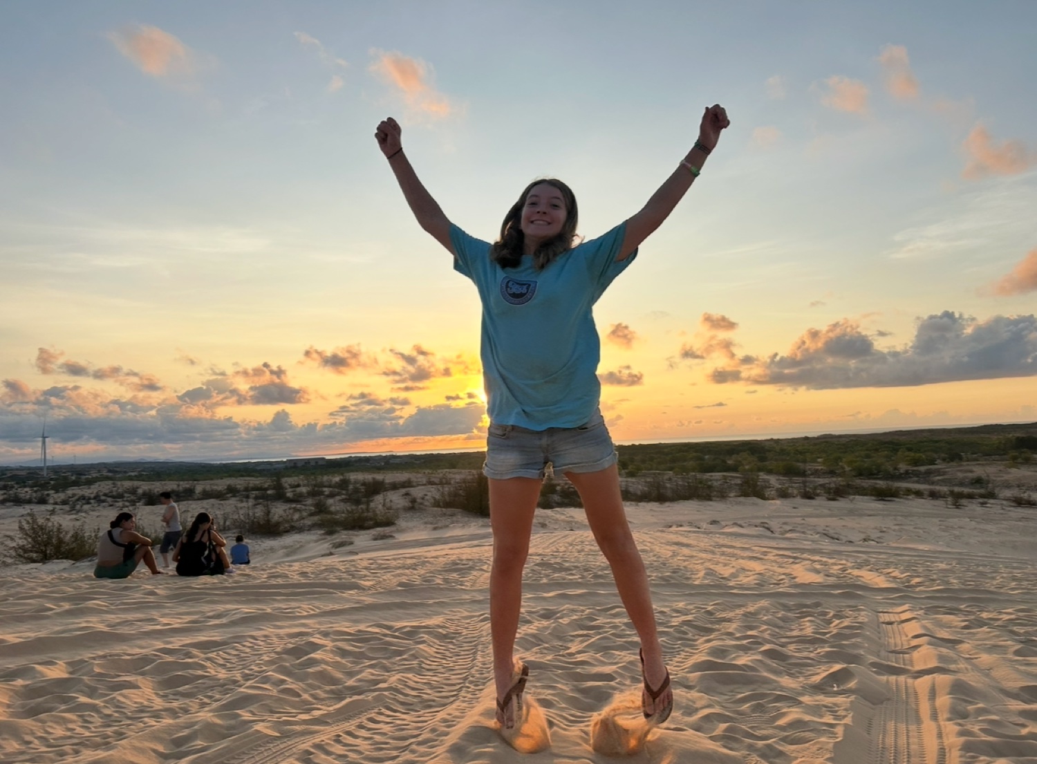 Rosie at sunset on the dunes