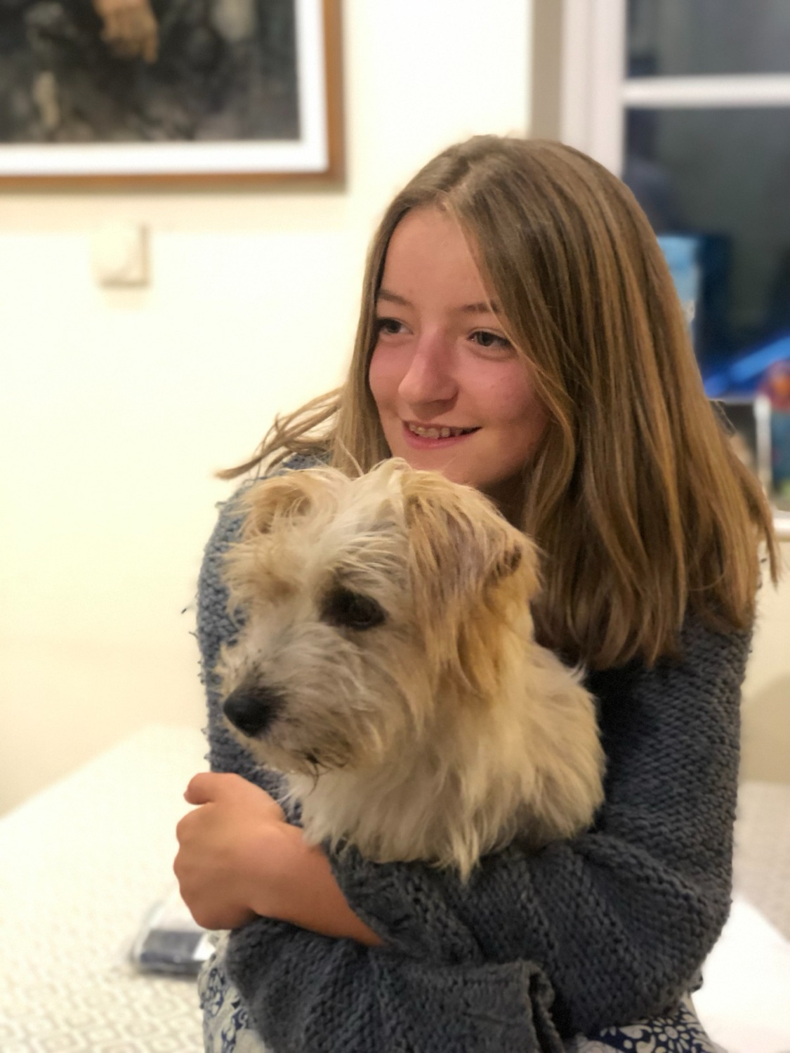 Rosie with the dog