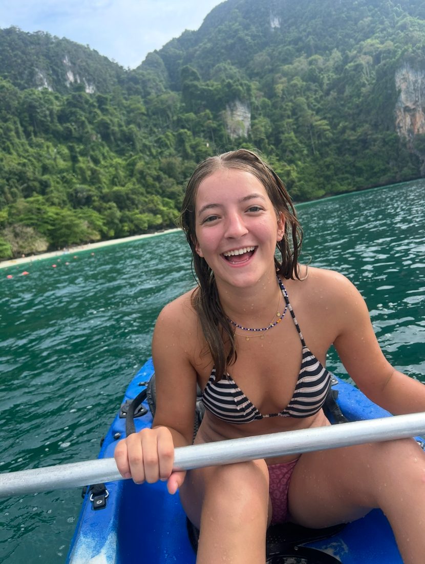 Rosie kayaking